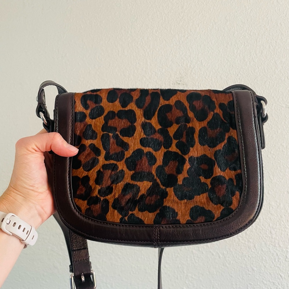 Wilson Leather Leopard Crossbody Satchel Bag Purse